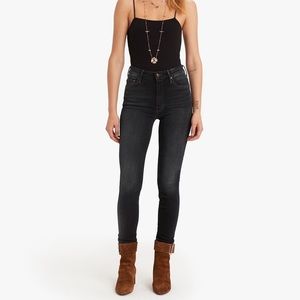 Mother Cropped Looker Jeans in Coffee Tea or Me